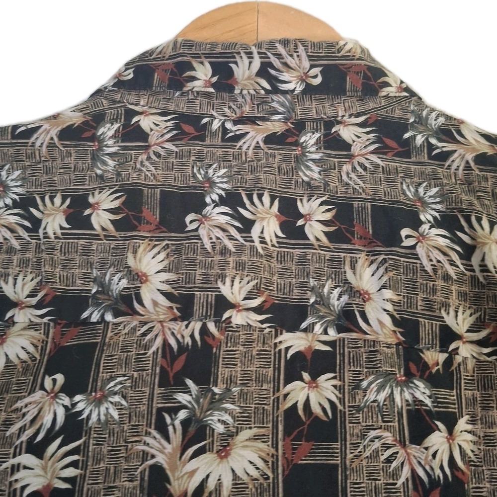 Tori Richard Hawaiian Shirt Men's XL Brown Tropical Cotton Lawn Button Up - Picture 6 of 8
